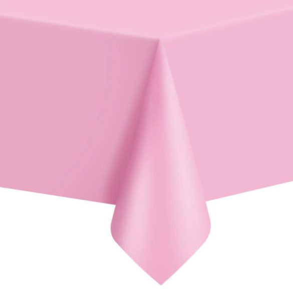 Asztalterítő műanyag rózsaszín, 137 cm x 274 cm