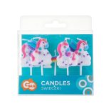 Tortagyertya unikornis mintájú szivárvánnyal 3,5X2,5 cm, 5 db/csomag