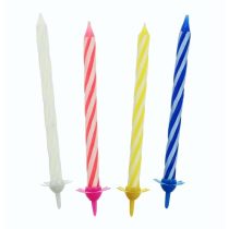 Tortagyertya 4 féle színnel 6 cm, 24 db/csomag