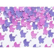   Konfetti Babaváró babakocsi formájú pink és lila 15 g/csomag