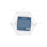 Papír tányér Hatszögletű Happy B'day csillámló feliratú kék 20 cm, 6 db/csomag