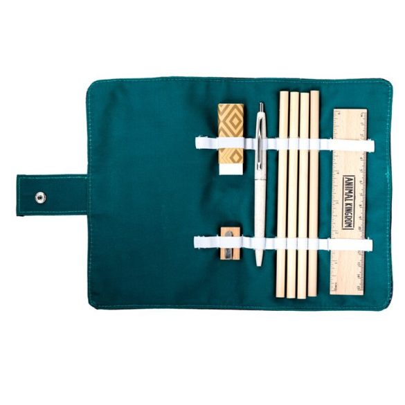 Írószer Szett RPET Vászonban, 8 db-os - Állatvilág