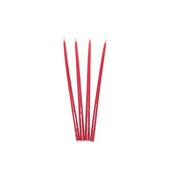 Gyertya szálas hosszú ceruza piros 26 cm X 1 cm, 8 db/csomag