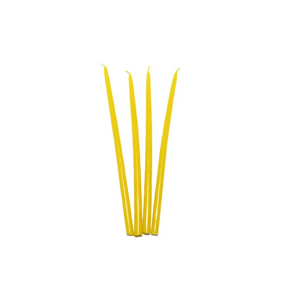 Gyertya szálas hosszú ceruza citromsárga 26 cm X 1 cm, 8 db/csomag