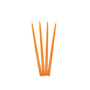 Gyertya szálas hosszú ceruza narancssárga 26 cm X 1 cm, 8 db/csomag