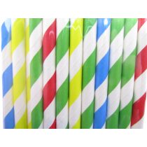 Szívószál színes csíkos 19,5 cm, 10 db/csomag