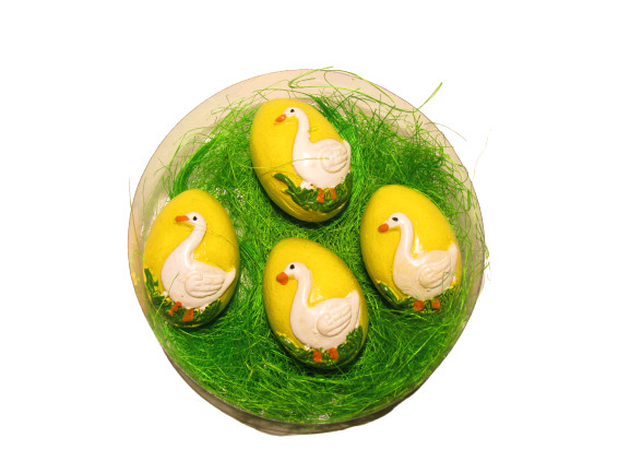 Húsvéti tojás lúd mintával 3 cm, 4 db/csomag
