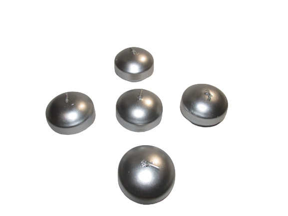 Úszógyertya metál ezüst színű 5 db/csomag 4,5 cm X 3,3 cm