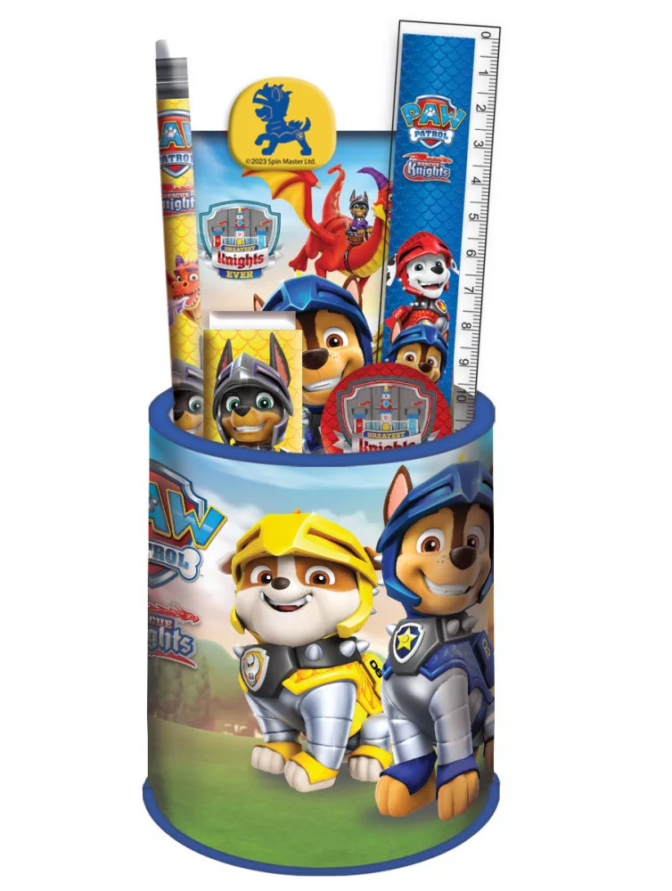 Paw Patrol, Mancs Őrjárat Knights írószer szett 7 db-os fém ceruzatartóval