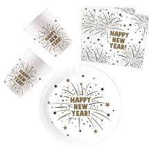 Happy New Year Flares party szett 36 db-os 23 cm-es tányérral