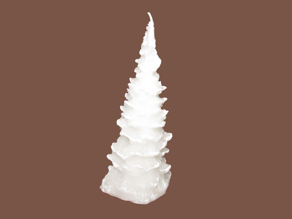 Gyertya kis fenyő fehér színű 5,5 cm X 11 cm