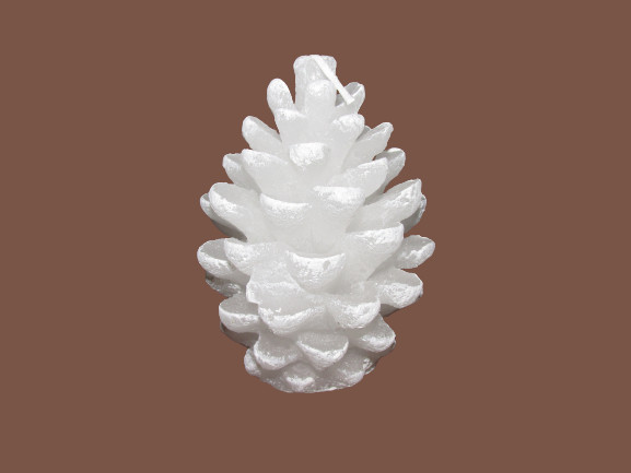 Gyertya nagy kinyílt toboz fehér színű 6 cm X 8 cm
