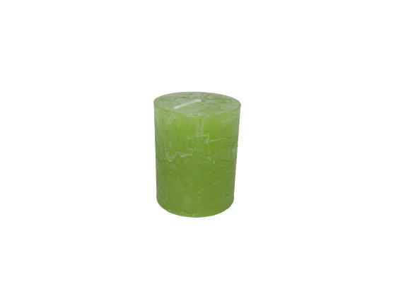 Gyertya rusztikus adventi kiwi zöld színű 4 cm X 5 cm, 4db/csomag
