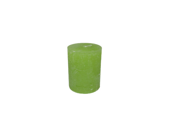 Gyertya rusztikus adventi kiwi zöld színű 5 cm X 6 cm, 4db/csomag
