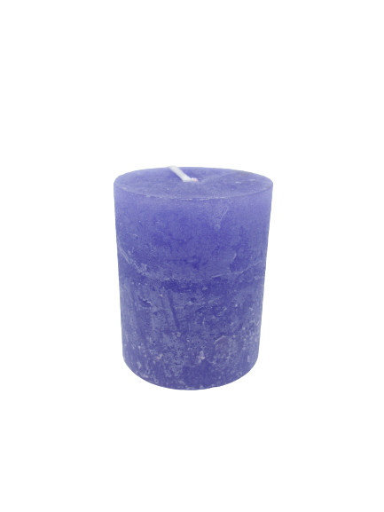 Gyertya rusztikus adventi lila színű 6 cm X 7 cm, 4db/csomag