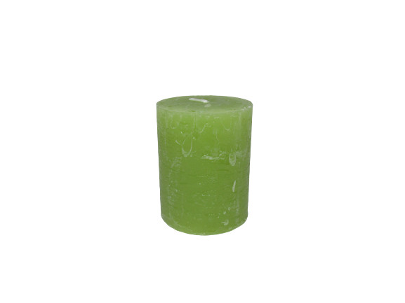 Gyertya rusztikus adventi kiwi zöld színű 6 cm X 7 cm, 4db/csomag