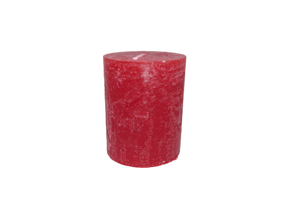 Gyertya rusztikus adventi piros színű 6 cm X 7 cm, 4db/csomag