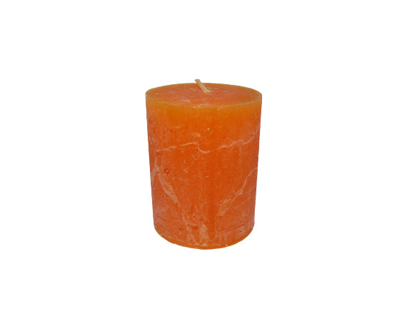 Gyertya rusztikus adventi narancs színű 6 cm X 7 cm, 4db/csomag