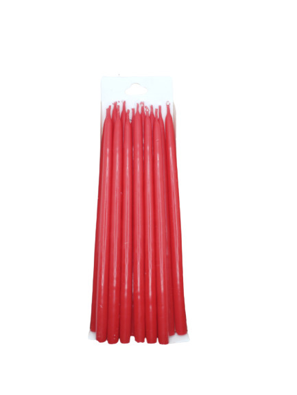 Gyertya szálas rövid ceruza piros, 20 cm x 1 cm 14 db/csomag